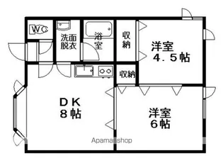 ケイホクハイツA【1階】の間取り